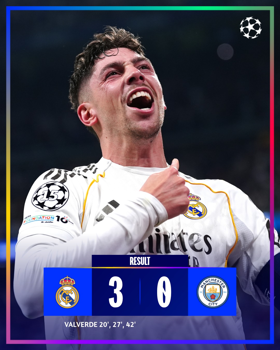 Valverde Hat-Trick Destroys Manchester City 3-0 at the Bernabéu