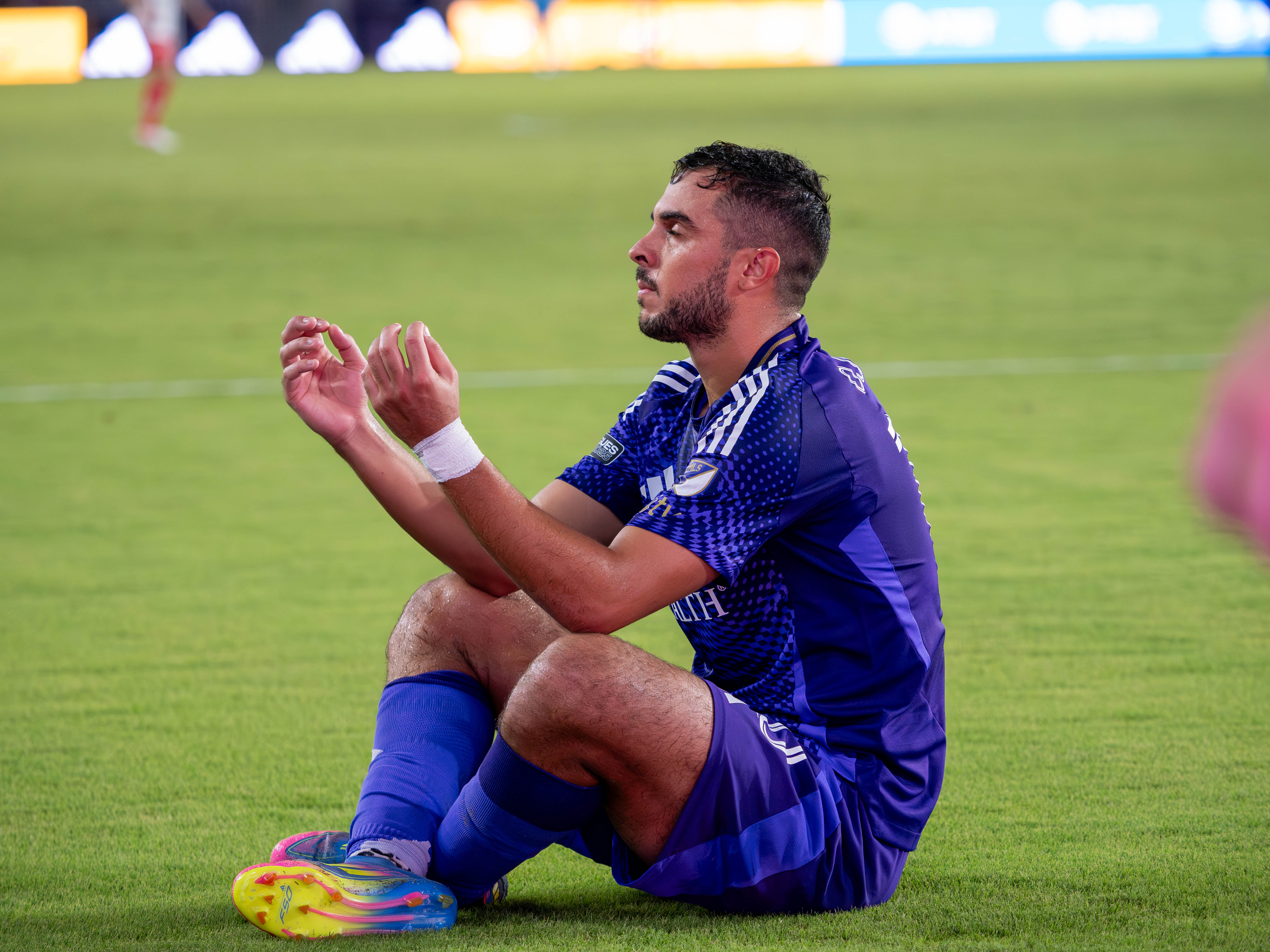Martin Ojeda meditates after his second goal.