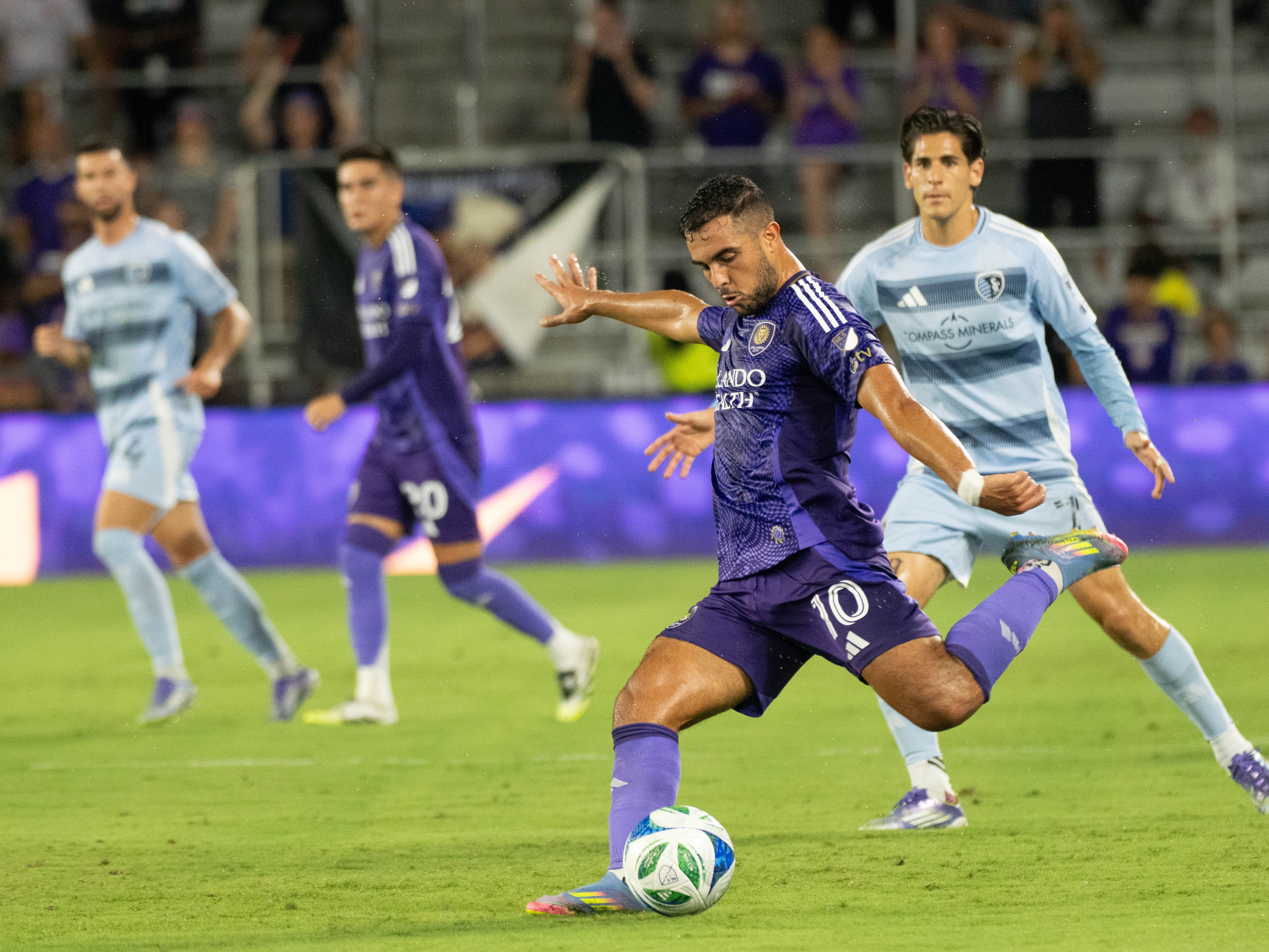 Martin Ojeda takes a shot on goal.