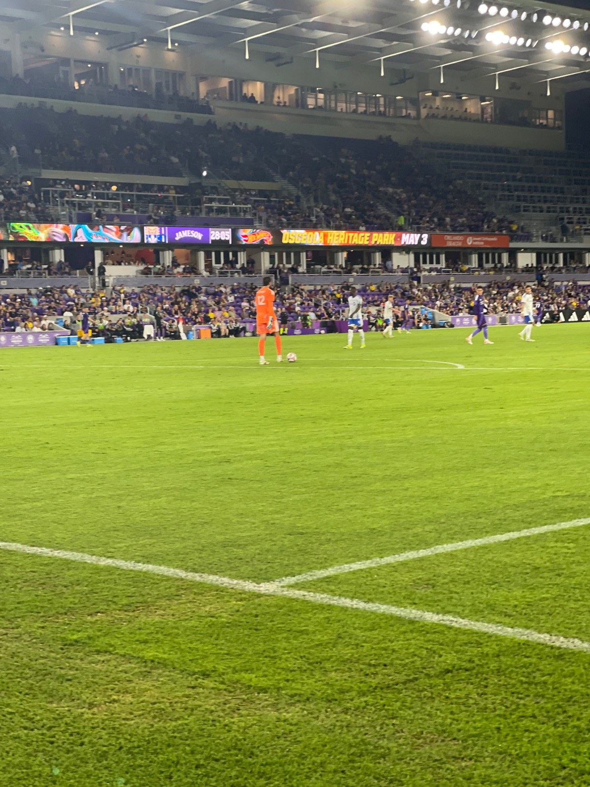 The goalkeeper holds onto the ball quite a bit and this allows Orlando to get control and hold poses