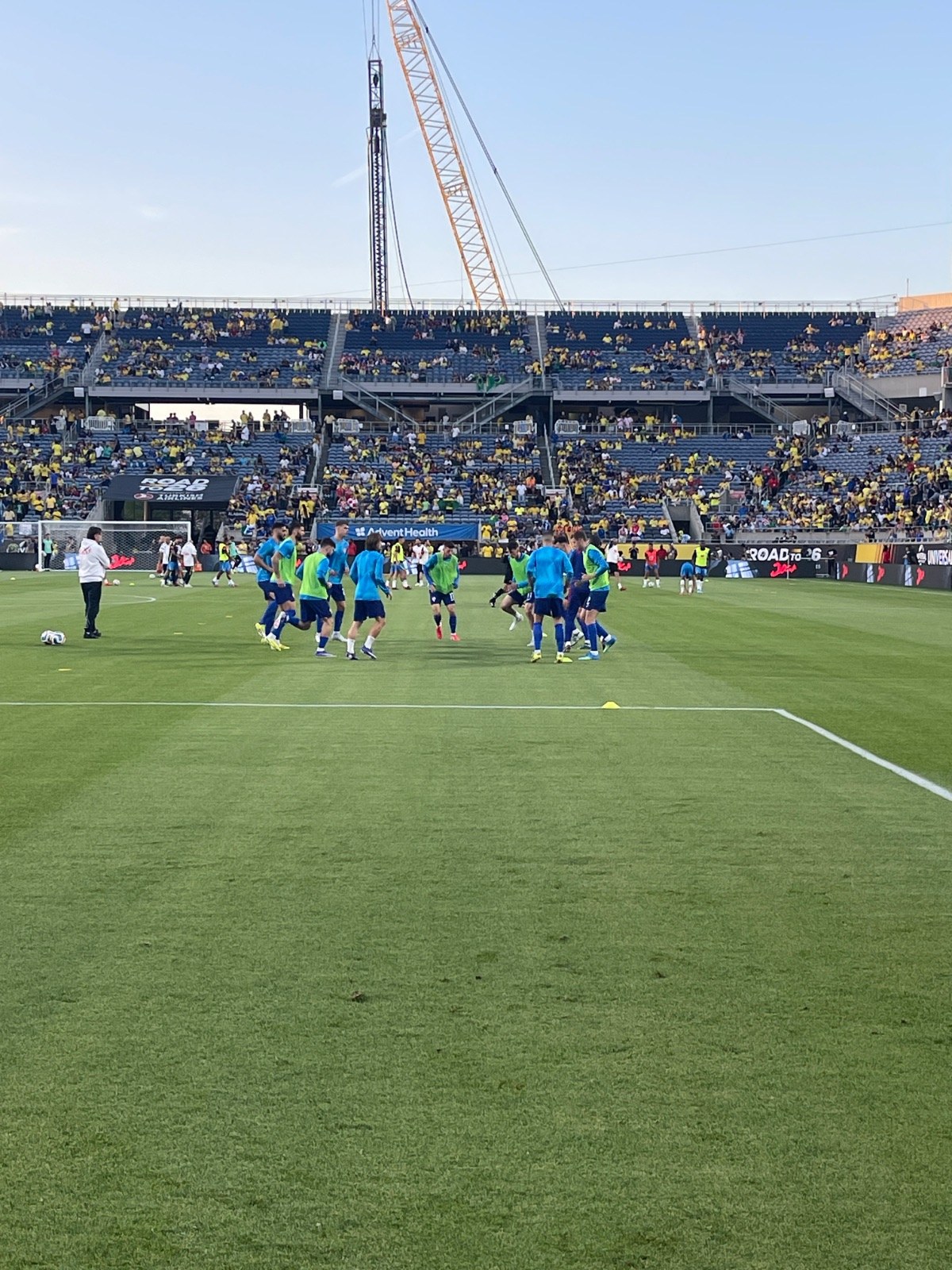 Starting lineup for Croatia is warming up